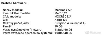 Apple MacBook Air 13,6" (2024)/M3/16GB/512GB / vesmírně šed - 11