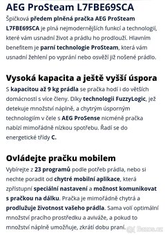 AEG 9kg 1600ot. Autodose, ProSteam, Wi-fi, 5let stará - 11