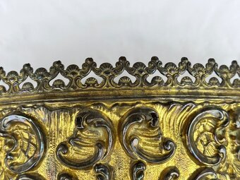 Žardiniéra květináč starožitný 1850-60 mosaz Francie Napoleo - 11