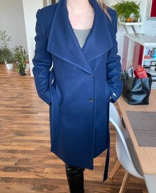 Modrý vlněný kvalitní kabát s podšívkou Moris - 11