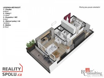 Pronájem, byty/2+kk, 51 m2, Smržových 1047/6, 19000 Praha, H - 11