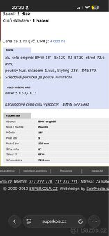 Alu kola originál BMW F01, VW t5 multivan - 11