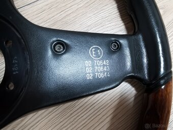 Velmi vzácný volant BBS, kůže, dřevo, W123, W124, W201, E28 - 11