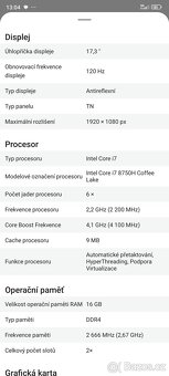 Herní notebook 17,3" MSI GL73 8SD - 11
