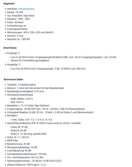 HARMAN & KARDON TD-450 Dolby B-C/HX-PRO/MPX/3HEADS - 11