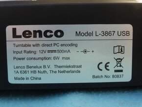 Gramofon LENCO L 3867 USB poloautomat, MM přenoska - 11