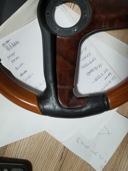 Velmi vzácný volant BBS, kůže, dřevo, W123, W124, W201, E28 - 11