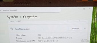 MSI Cyborg 15 A12UC-1444CZ 16GB/512GB zár. 19 měs Planeo - 11
