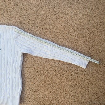 Ralph Lauren Polo dámský bílý copánkový svetr | vel. L - 11