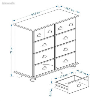 stylová anglická komoda – pěkný design - 11