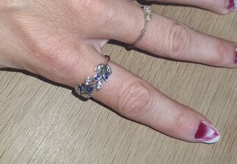 Nový dámský stříbrný prsten prstýnek 925 s lístky vel 56 - 11