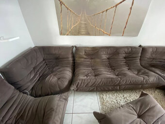 ligne roset sedací souprava TOGO, 6dílná alcantarová výšivka - 11