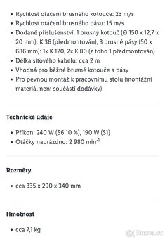 Kombinovaná bruska PSBS 240 parkside - 11