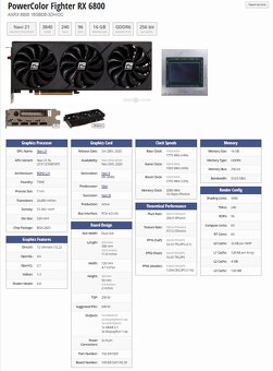 RX 6800 16GB Powercolor FIGHTER - 256bit - 11