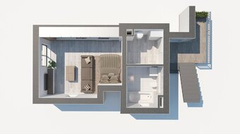 Moderní byt 1+kk s balkonem, parkovacím stáním a zahradou, l - 11