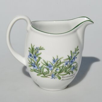 Bylinková porcelánová sada -cajnik +dvojset +mlékovka +hrnek - 11