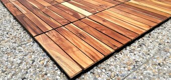 Teakové terasové zahradní dlaždice 30x30x2,5 cm olejované - 11