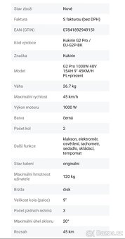 Prodám elektro koloběžku kukirin G2 PRO - 11