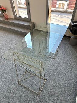 Kare Design Polar Skleněný stůl zlatý, jako nový - 11