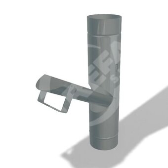 PREFA okapový svod DN 80+sběrná klapka-světle šedá - 11