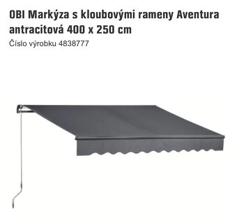 Markýza s kloubovými rameny, antracitová, 400x250 cm - 11