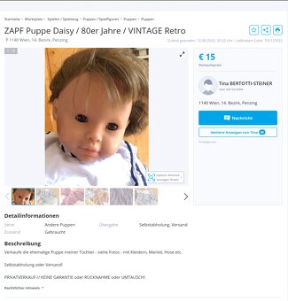 Koupím - Velké Látkové DLOHOVLASÉ panenky - Vyměním, - 11