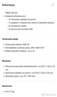 Elektrická pásová bruska Parkside - 11
