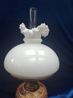 Petrolejová lampa z majoliky - 11
