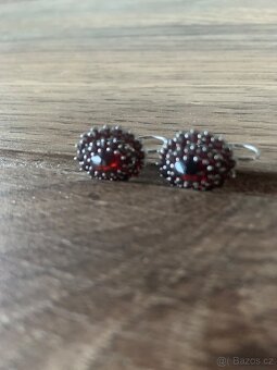 NOVÉ náušnice s českým granátem - 11
