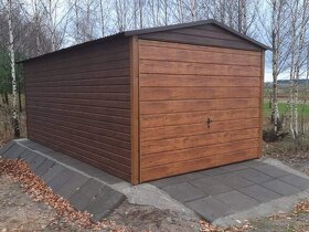 Plechová garáž 3x4, dekor dřeva, barva RAL, Zahradní domek - 11