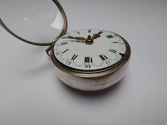 Stříbrné hodinky špindlovky oignon 18. století - 11