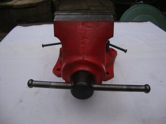 Svěrák YORK 125mm červený zachovalý otočná základová deska - 11
