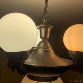 Starožitný krásný lustr (asi secesní) - 11