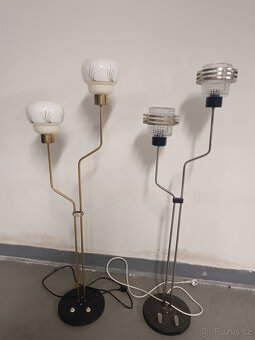 retro stojací lampa stříbrná / zlatá - 11