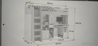 DĚTSKÁ PATROVÁ POSTEL 90x200CM - 11