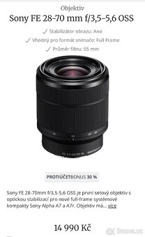 Sony A7C silver + objektiv Sony FE 28-70mm f3.5-5.6 - 11