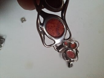 Stříbrná sada s koralem - 11