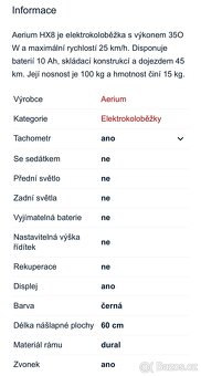 Elektrokoloběžka AERIUM HX8 ČERNÁ - 11