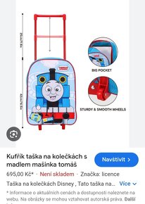 Kufřík / taška na kolečkách s madlem Mašinka Tomáš - 11