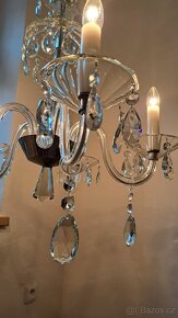 Starožitný skleněný lustr 1920-30 , osvětlení. - 11