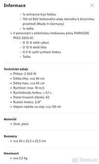 Elekt. řetězová pila peformance PPEKS 2500 - 11