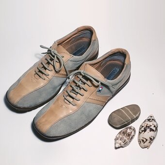 Pánské kožené tenisky Atlantic, vel. 42, béžovo-šedé - 11