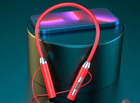 Bluetooth sluchátka přes krk v červené barvě - 11