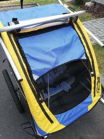 Dvoumístný odpružený dětský vozík za kolo - 11