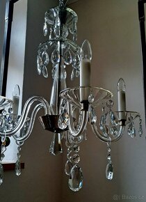 Starožitný skleněný lustr 1920-30 - 11