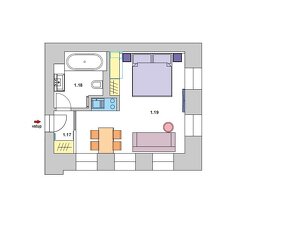 Pronájem apartmánu 1+kk, 31,4 m2 k dlouhodobému pronájmu, Be - 11