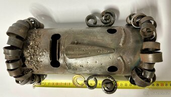 Stará ORIGINAL váza RETRO KUTILKOUSEK ocel sklo RARITA - 11