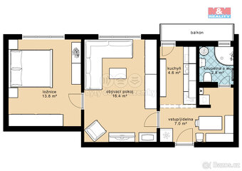 Prodej bytu 2+1, 47 m², Strunkovice nad Blanicí - 11
