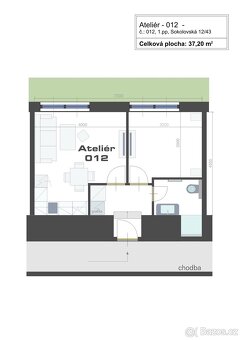 Pronájem atelieru 2+kk, 37 m2 - Praha 8 - Karlín - 11