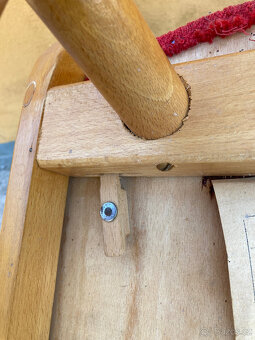 Židle dřevěná ohýbaná čalouněná látkou RETRO 500 kč - 11